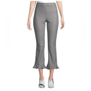 NEW Opening Ceremony Flare-Leg Houndstooth Ruffle Crop Pants Size 2